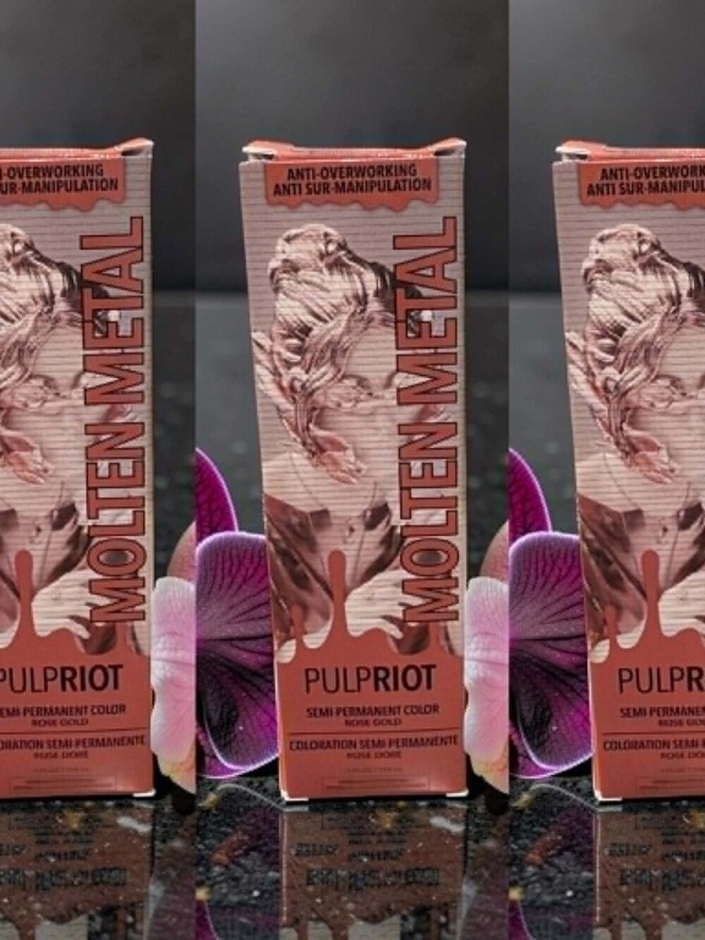 Pulp Riot Molten Metal Rose Gold Semi Permanent Color 4 oz_ 3 units